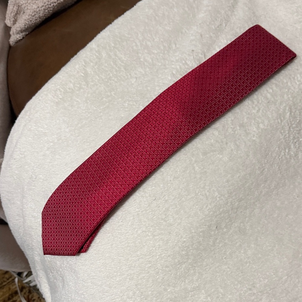 Saks Fifth Avenue Deep Red Geometric Tie